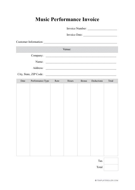 musical performance invoice template|Music Performance Invoice Template .